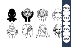 Minimalist Female Face Line Art Illustration Set Product Image 1