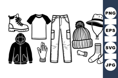 Casual Winter Outfit Clipart Bundle for Crafts Product Image 1
