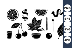 Vintage Fruit Botanical Clipart Set For Invitations Product Image 1