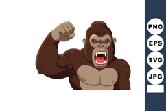 Angry muscular gorilla with raised fist showing strength and Product Image 1