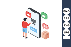Online shopping mobile app with user interacting and social Product Image 1