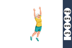 Active senior woman jumping and exercising in sporty outfit Product Image 1