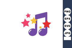 Musical note with colorful stars vector icon design for musi Product Image 1