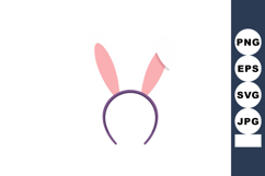 Bunny ears headband vector illustration with pink and purple Product Image 1