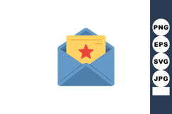 Blue envelope with yellow letter featuring red star icon for Product Image 1
