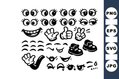 Funny Cartoon Eyes Hand Drawn SVG Graphic Product Image 1