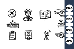 Hand Drawn Aviation Icons For Travel Designs Product Image 1