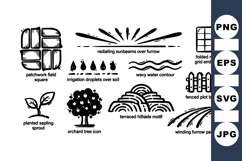 Hand Drawn Rustic Farm Landscape Vector Icons Product Image 1