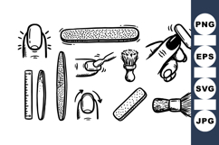 Hand Drawn Nail Art Clipart For Manicures Product Image 1