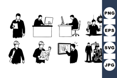 Industrial Engineer Worker Icons Vector Design Product Image 1