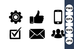 Minimalist Black Social Media Icon Design Product Image 1
