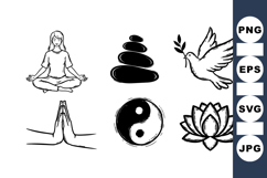 Hand Drawn Zen Meditation Yoga SVG Symbols Product Image 1