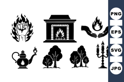 Vector Fire Icons And Nature Flame Graphics Product Image 1