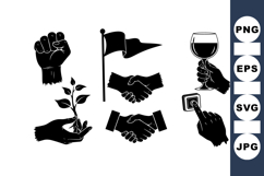 Hand Gesture Vector For Printables Product Image 1