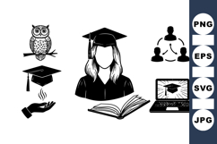 Graduation Education Icon Vector For Crafts Product Image 1