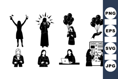 Silhouettes of Professional Women in Business Scenes Product Image 1