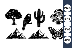 Black Nature Silhouette Vector Illustration Product Image 1