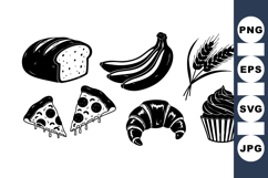 Hand Drawn Bakery Food Icon Vector Clipart Product Image 1