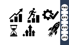 Business Growth Icons For Marketing Graphics Product Image 1
