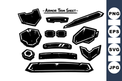 Hand Drawn Armor Trim Clipart Illustration Product Image 1