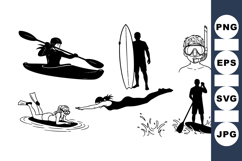 Water Sport Silhouette Designs for Outdoor Fun Product Image 1