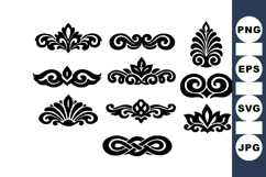 Elegant Vintage Flourish Vector Clipart Product Image 1