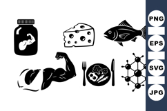 Fitness Nutrition Vector Icons For Wellness Designs Product Image 1