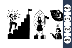 Minimalist Empowered Woman Vector Illustration Product Image 1