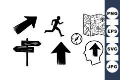 Hand Drawn Navigation Arrow Icons For Maps Product Image 1