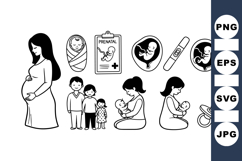 Pregnancy And Newborn Baby Illustration Product Image 1