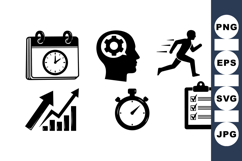 Minimalist Time Management Icon Vector Product Image 1