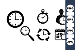Time Management Icons For Business And Planning Product Image 1