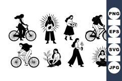 Minimalist Eco Lifestyle Silhouette Clipart Design Product Image 1