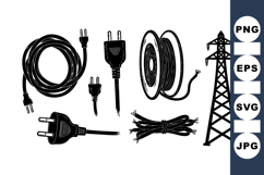 Technical Electric Cable Clipart Vector Illustration Product Image 1