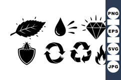 Minimal Eco Icons Vector Clipart Product Image 1