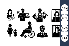 Silhouette Icons of Social Roles and Occupations Product Image 1