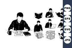 Office Man Silhouette Vector Illustration Product Image 1