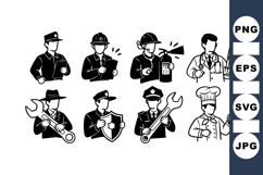 Vector Silhouettes Of Professional Workers For Design Product Image 1