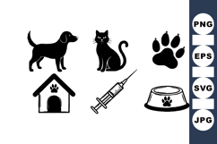 Pet Silhouette Clipart For Veterinary Care Graphics Product Image 1