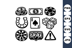 Hand Drawn Casino Game Icon Clipart Product Image 1