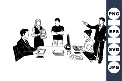 Hand Drawn Business Meeting Vector For Prints Product Image 1