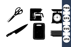 Kitchen Tools Silhouette Clipart for Crafts Product Image 1