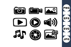 Hand Drawn Media Icons For Digital Design Product Image 1