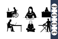 Vector Silhouette Icons for Work and Study Use Product Image 1