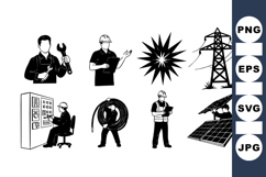 Industrial Electrician Worker Clipart Design Product Image 1