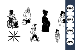 Black Silhouette People Clipart For Various Uses Product Image 1