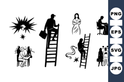Business Ladder Silhouette For Crafts Product Image 1