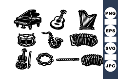 Hand Drawn Vintage Music Instrument SVG Product Image 1
