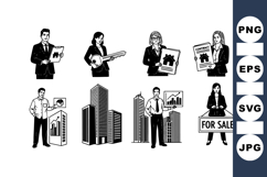 Vector Illustrations of Real Estate Agents and Buildings Product Image 1