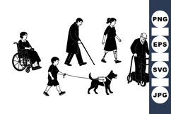 Disability Awareness Silhouette Clipart for Accessibility Product Image 1
